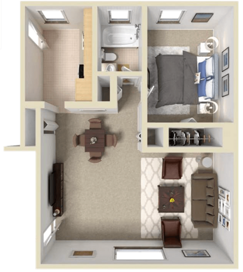 one bedroom apartment floor plan